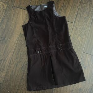Jacadi Paris Brown corduroy girls jumper dress sz 8